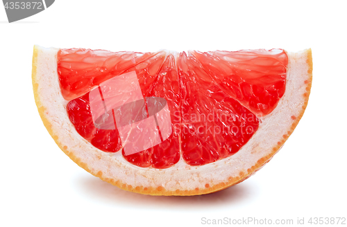 Image of grapefruit slice isolated on white