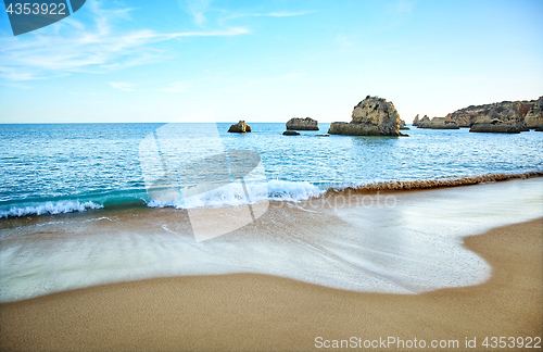 Image of Wiew of Algarve beach and Atlantic Ocean