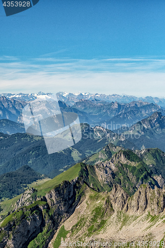 Image of Mountain view from  Mount Saentis, Switzerland , Swiss Alps.