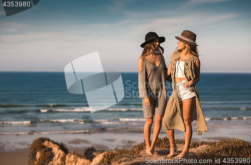 Image of Beautiful girls on the beach