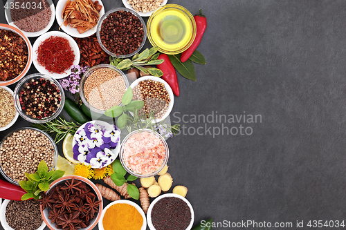 Image of Herb and Spice Background Border