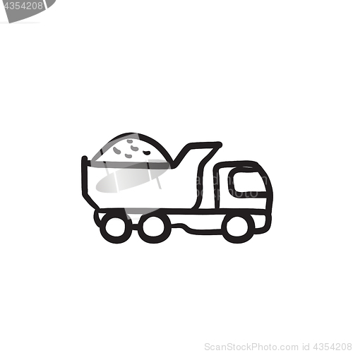 Image of Dump truck sketch icon.