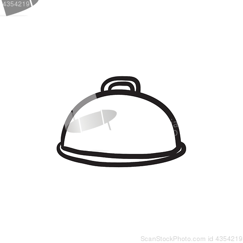 Image of Restaurant cloche sketch icon.