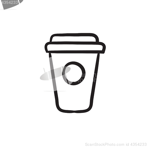 Image of Disposable cup sketch icon.