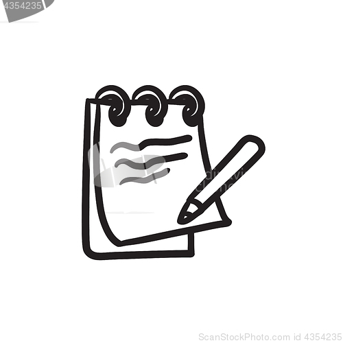 Image of Notepad with pencil sketch icon.