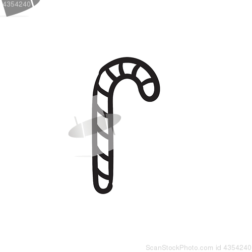 Image of Candy cane sketch icon.
