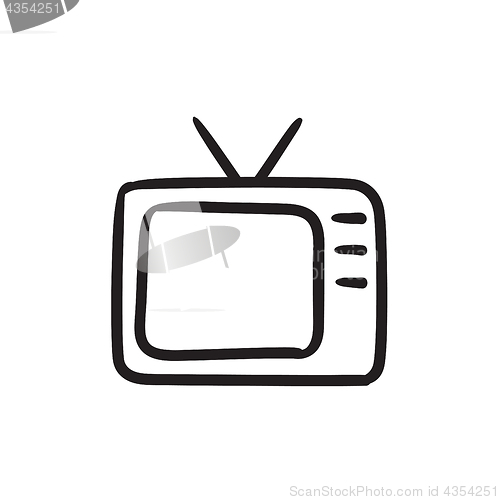 Image of Retro television sketch icon.