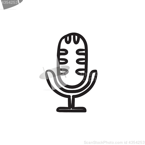 Image of Retro microphone sketch icon.