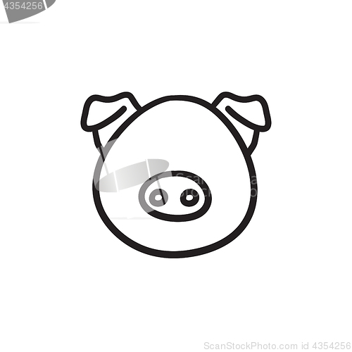 Image of Pig head sketch icon.