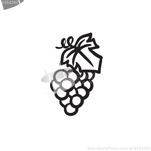 Image of Bunch of grapes sketch icon.