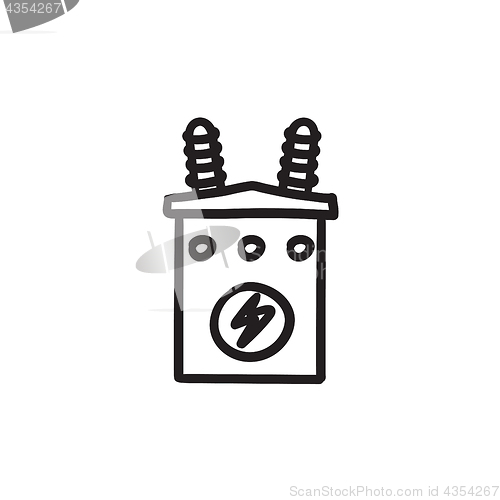 Image of High voltage transformer sketch icon.