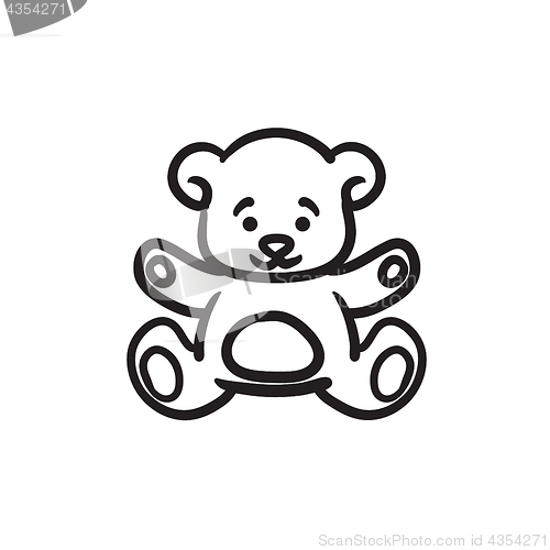 Image of Teddy bear sketch icon.