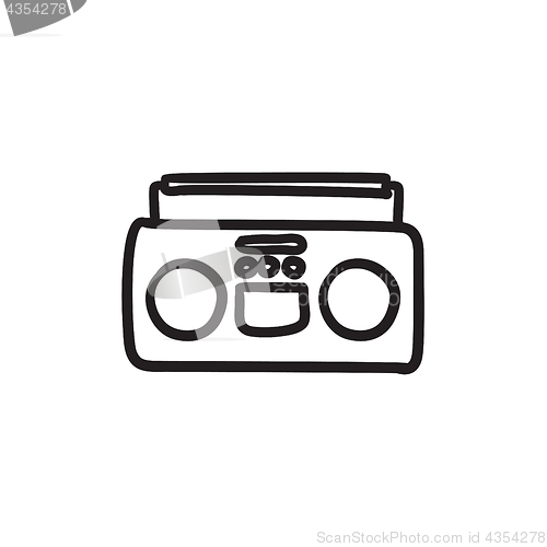 Image of Radio cassette player sketch icon.