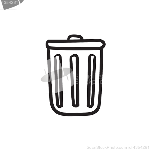 Image of Trash can sketch icon.