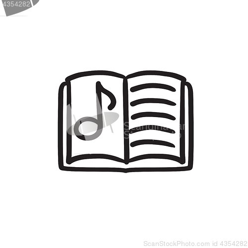 Image of Music book sketch icon.