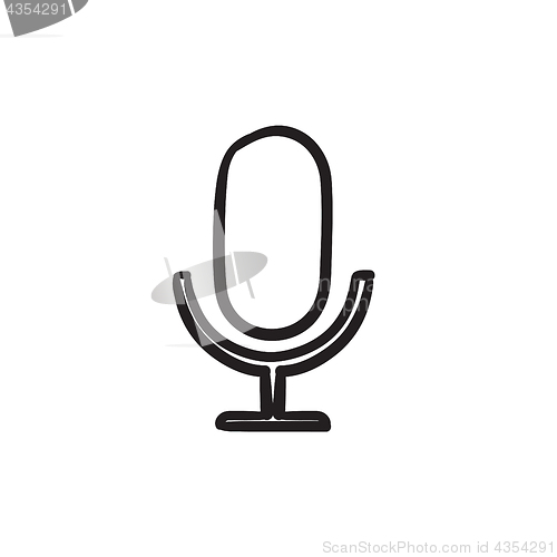 Image of Retro microphone sketch icon.