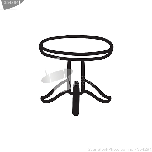 Image of Round table sketch icon.