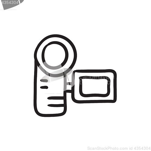 Image of Digital video camera sketch icon.