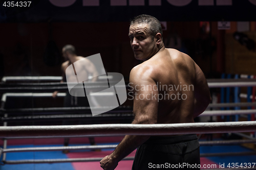 Image of muscular professional kickboxer