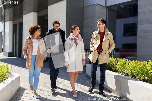 Image of international group of people on city street