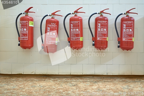 Image of Fire extinguishers on the wall