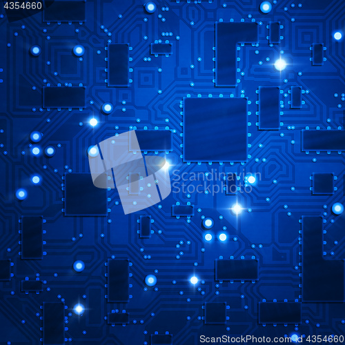 Image of stylized blue circuit board