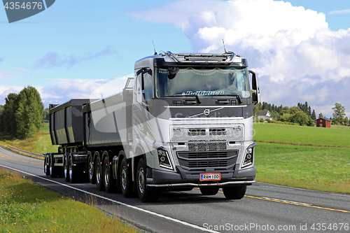 Image of New Volvo FH16 Dumper Truck on Summer Highway