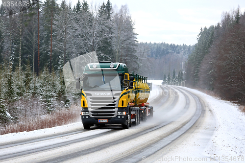 Image of Trucking on Winter Highway