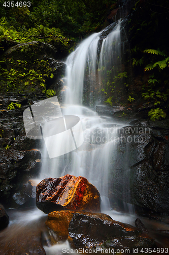 Image of Tranquil waterfall idyllic Blue Mountains