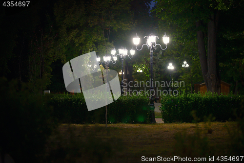 Image of Old vintage lamp in the dark