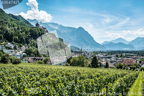 Image of Vaduz town, the capital of Liechtenstein, Europe