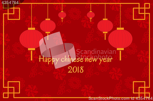 Image of Postcard with Chinese New Years Lanterns