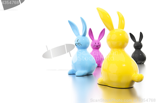 Image of CMYK easter bunny figures