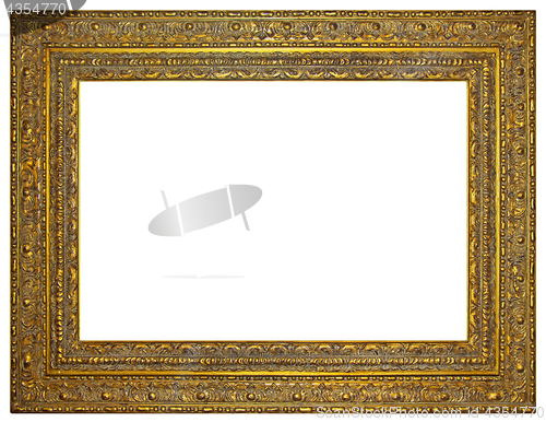 Image of Vintage gilded wooden Frame Isolated with Clipping Path