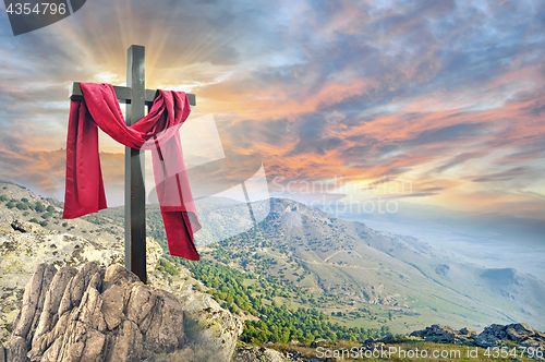 Image of cross against the dramatic sky