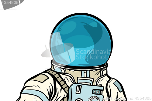 Image of Portrait of astronaut helmet isolated on white background