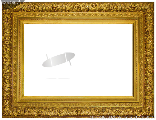 Image of Vintage gilded wooden Frame Isolated with Clipping Path