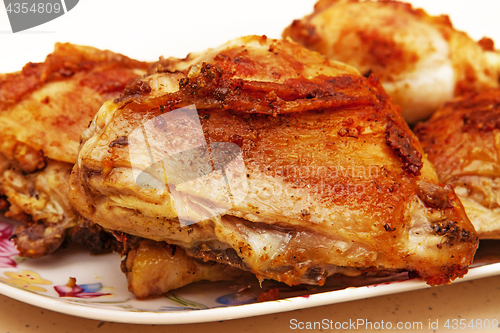 Image of fatty fried chicken on plate