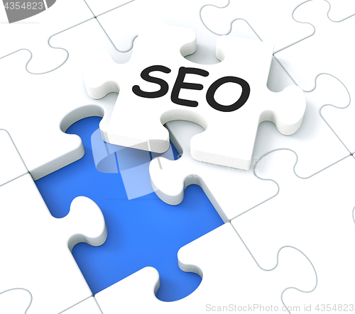 Image of SEO Puzzle Showing E-Marketing And Promotions