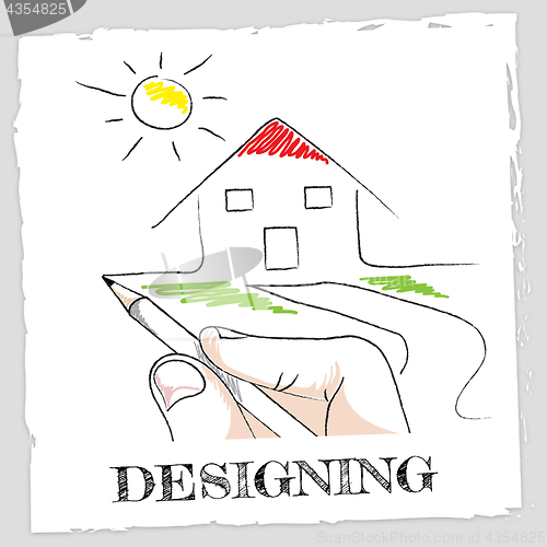 Image of Draw Designing Means Drawing Artwork And Visualization