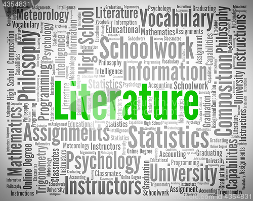 Image of Literature Word Shows Creative Writing And Text