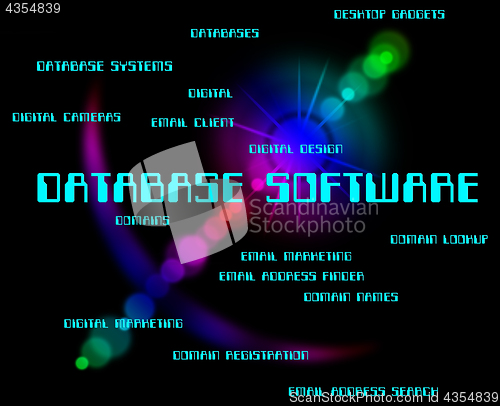 Image of Database Software Means Databases Words And Computer