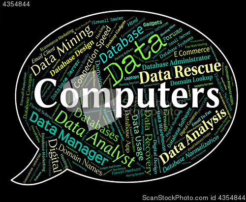 Image of Computers Word Indicates Connection Digital And Technology