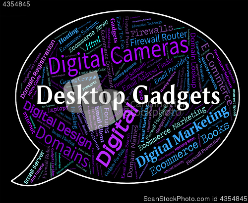 Image of Desktop Gadgets Represents Gismos Gizmos And Mechanisms