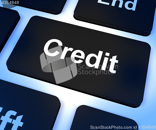 Image of Credit Key Representing Finance Or Loan For Purchasing