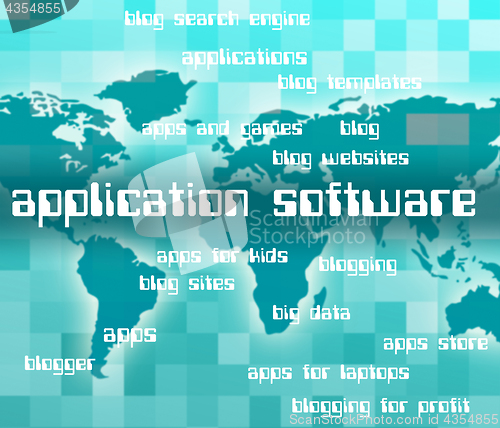 Image of Application Software Shows Softwares Apps And Freeware