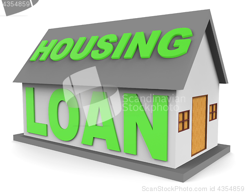 Image of Housing Loan Means Real Estate And Apartment 3d Rendering