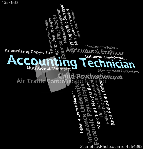 Image of Accounting Technician Indicates Balancing The Books And Accounta