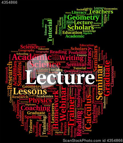 Image of Lecture Word Represents Talks Address And Lessons