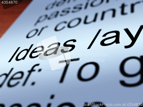 Image of Ideas Definition Closeup Showing Creative Thoughts